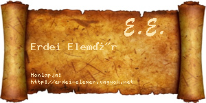Erdei Elemér névjegykártya